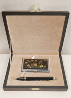 Набор "Золотой виноград" визитница персональная, ручка