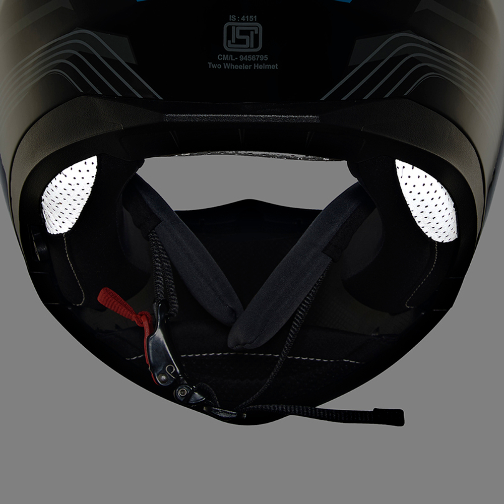 Шлем интеграл Royal Enfield, цвет - черно-синий, размер - XL (620 мм), арт. RRGHEP000571 (HESS22014GLOSS BLACK & BLUE)