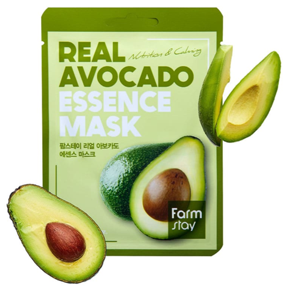 Маска тканевая для лица с экстрактом авокадо FarmStay  Real avocado essence mask, 23мл