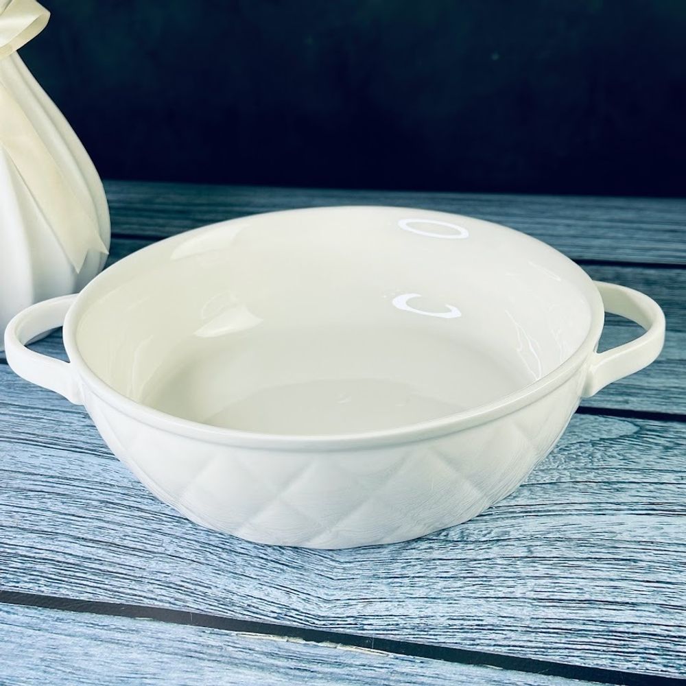 Lenardi 118-080 Круглое блюдо для запекания 23см BIANCO в под.уп.(х16)Фарфор