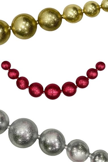 Украшение для высотной ёлки Бусы Искристые., 265 см, пластиковые, красный, ПромЕлка, (БИП-265Red)