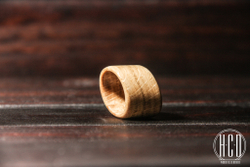 Деревянное кольцо "Скошенное" (Дуб)
