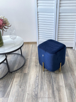 Пуф для гостиной М-City DISAUR Арес (Ares) Bluvel-86 Синий, Золотой