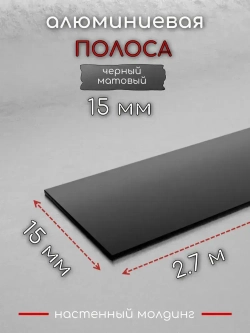 Алюминиевая полоса декоративный молдинг DIELE 15х1,5мм черный/мат длина 2,7м
