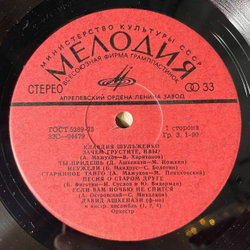 Винтажная виниловая пластинка LP Клавдия Шульженко (СССР 1973) Старинное Танго