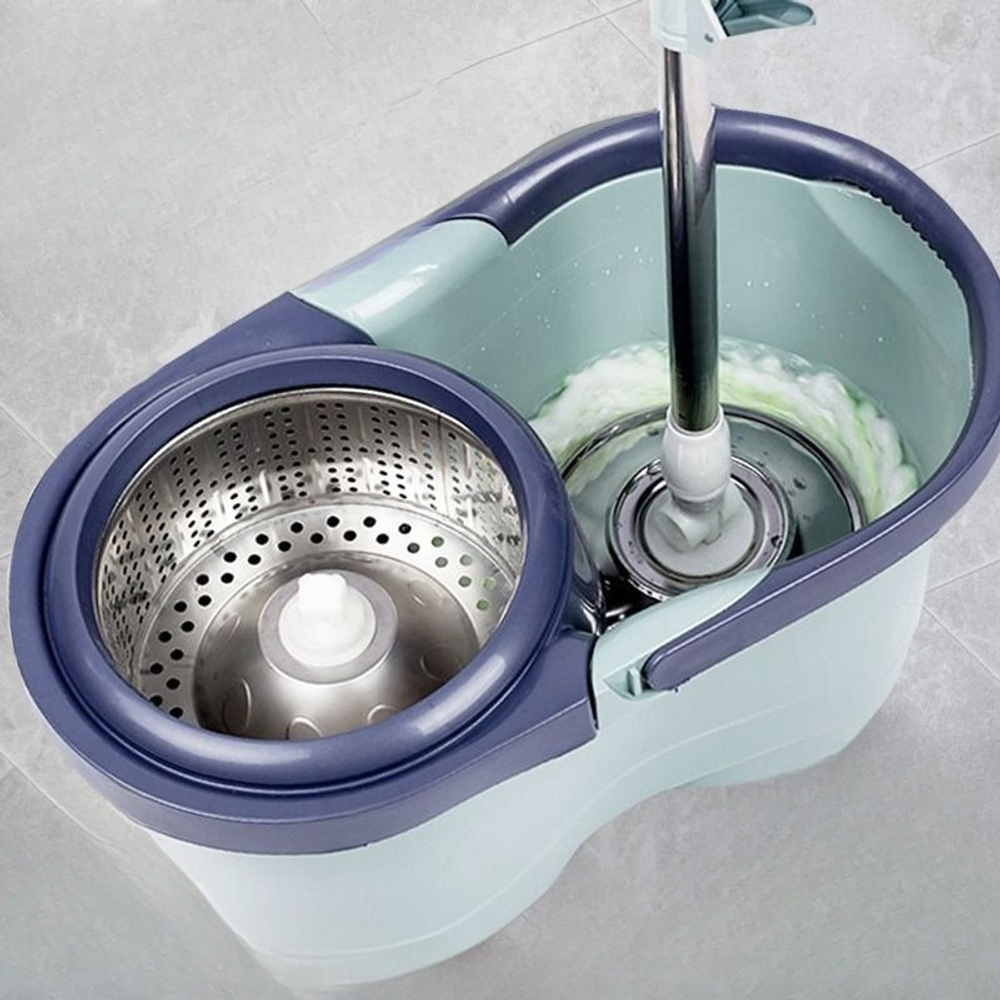 Набор для уборки: ведро с металлической центрифугой 47*26*25см, швабра с телескопической рукояткой 1