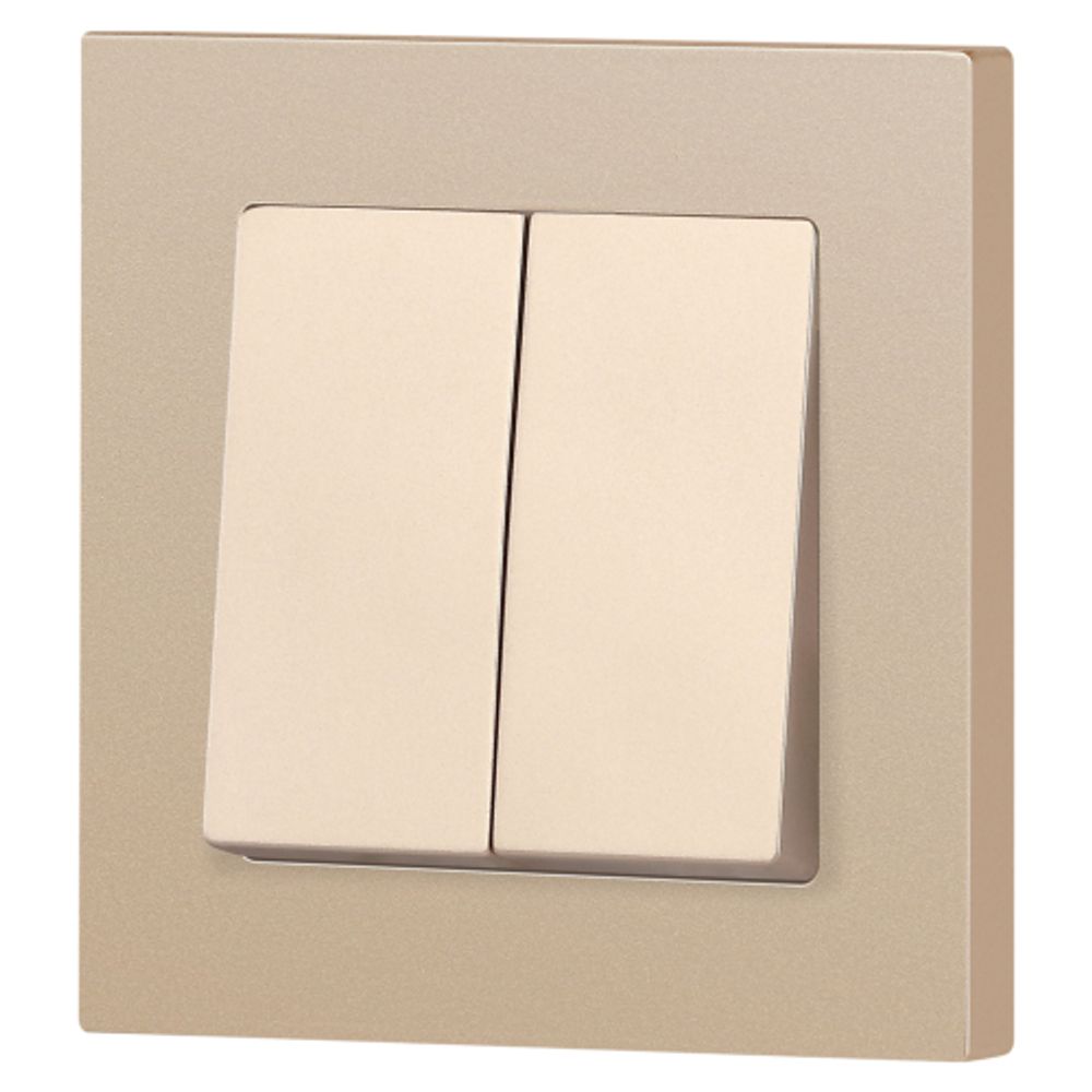 Переключатель Intro Accent 6-107-04 двойной, 10А-250В, IP20, СУ, AL/CU, шампань