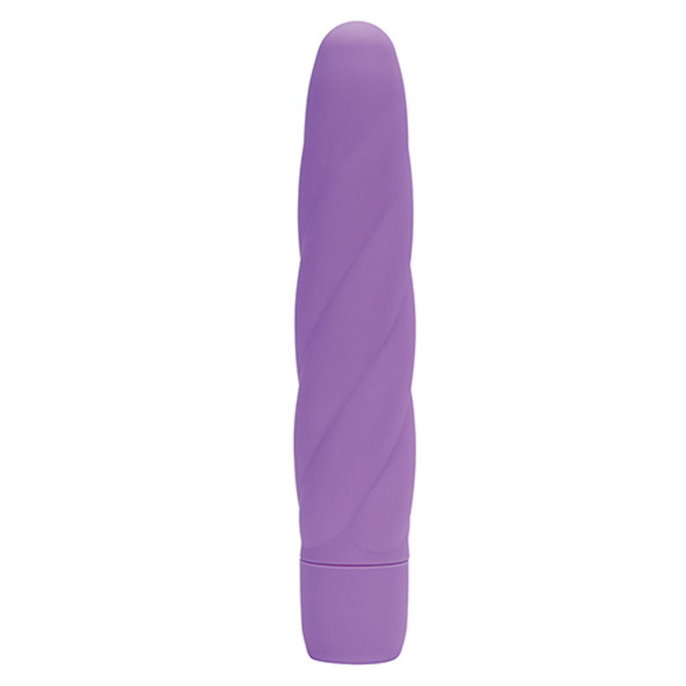 Фиолетовый вибратор со спиралевидным рельефом TWIRLY VIBE SILICONE - 19 см. (Цвет: фиолетовый)
