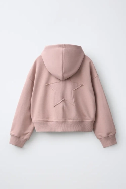 ZARA ХУДИ С НАШИВКОЙ В ВИДЕ ЗВЕЗДЫ, РОЗОВЫЙ