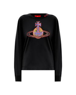 VIVIENNE WESTWOOD RED LABEL ЛОНГСЛИВ ЧЕРНЫЙ С ПРИНТОМ ВИДЕ ЛОГОТИПА БРЕНДА
