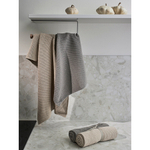 Набор из двух кухонных вязаных полотенец из коллекции essential, серое/экрю