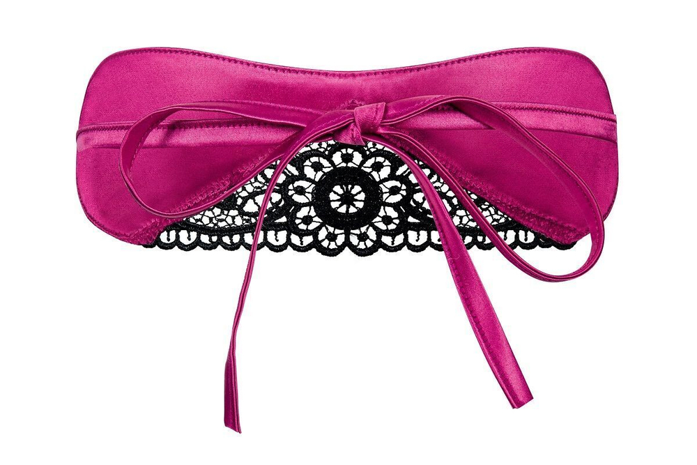 Маска Satinia с кружевной вставкой по центру (Цвет: черный)