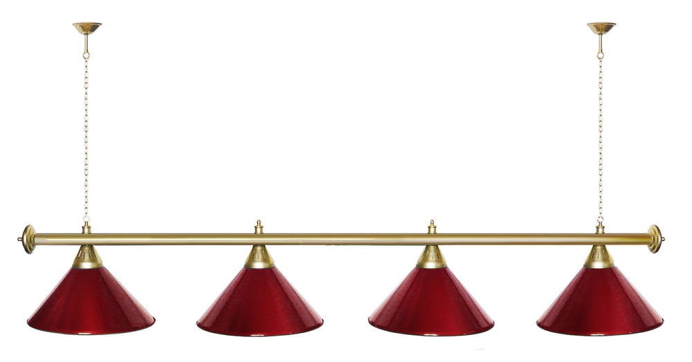 Лампа STARTBILLIARDS 4 пл. (плафоны золотые,штанга золотая,фурнитура золото)