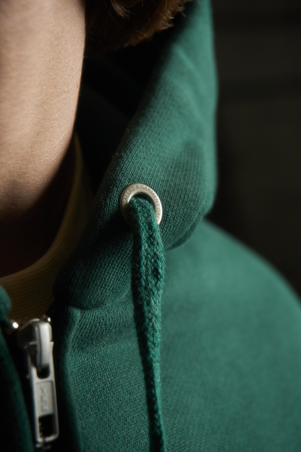 Худи Called a Garment Stamp Heavy Cotton Zip Hoodie "Dark Green"