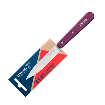 Нож столовый Opinel №113, деревянная рукоять, блистер, нержавеющая сталь, сливовый 001919