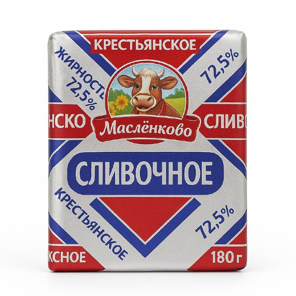 Масло Крестьянское сливочное 72,5% 180 гр