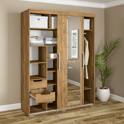 Шкаф-купе Магнат 2м, Крафт золотой