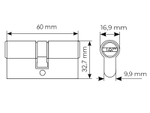 Цилиндр MORELLI HS60C PG кл/кл золото перф.кл.