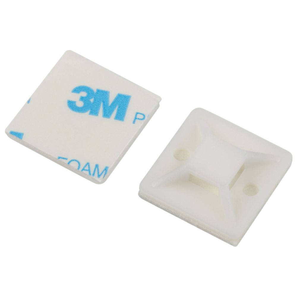 Площадка самоклеящаяся ЭРА NO-225-307 20х20 мм белая под хомуты шириной до 4.8 мм 10 шт | Площадки монтажные