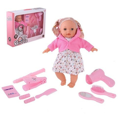 Пупс Танюшка парикмахер в платье с аксессуарами, звуковые функции