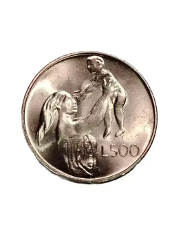 Монета Сан-Марино 500 лир (lire) 1972 год Женщина с младенцем