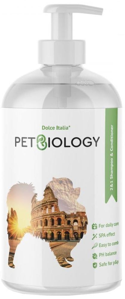 PetBiology Шампунь и кондиционер 2в1 для собак, Италия, 300мл