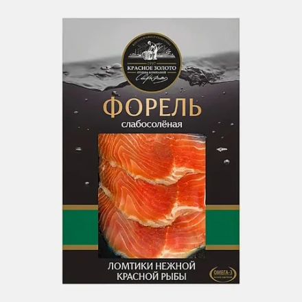 Форель слабосоленая ломтики Красное золото 100г