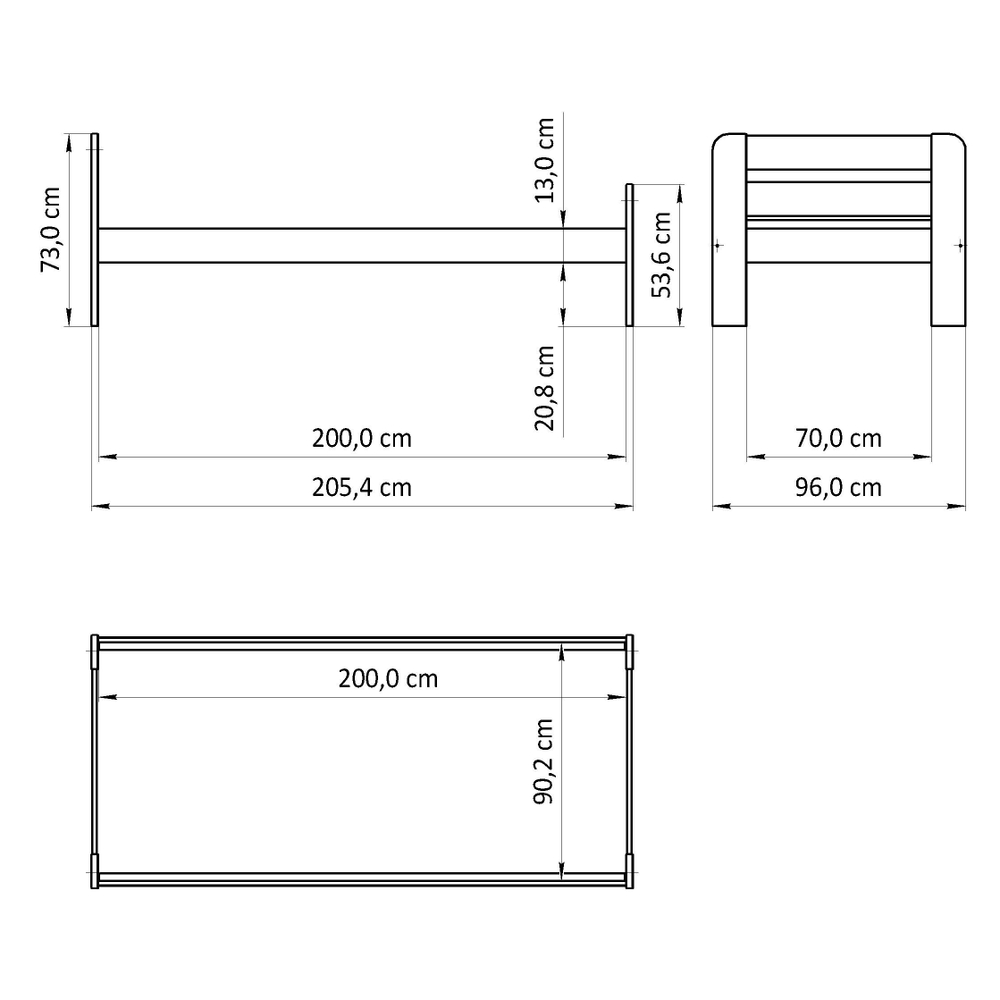 Кровать деревянная 90х200 односпальная Берт с основанием, из сосны, белая