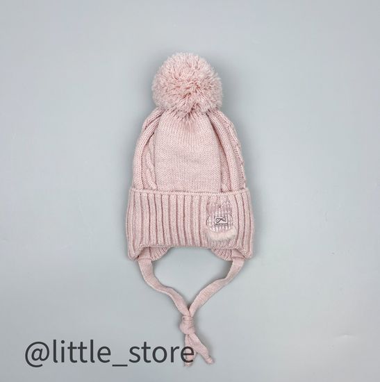 Шапка зимняя "Зайчик" Св пудра