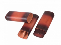 Чехол P&A на 2 сигары Робусто, натуральная кожа и кедр, T1105-Bordo