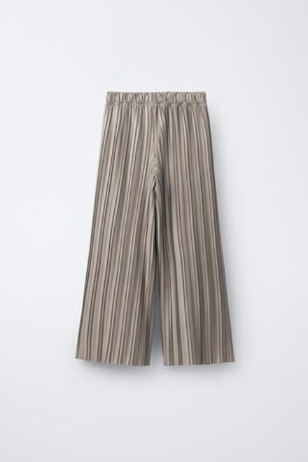 ZARA ПЛИССИРОВАННЫЕ БРЮКИ, БЕЖЕВЫЙ