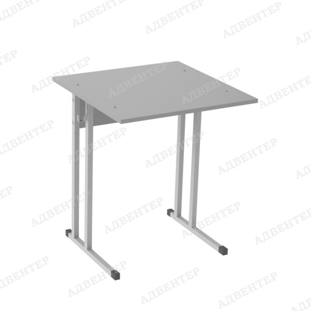 Парта одноместная не регулируемая с прямыми углами (серый)