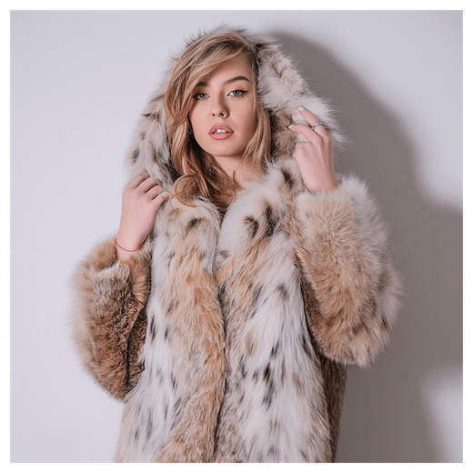 Шуба из меха рыси «Золотое Сияние»