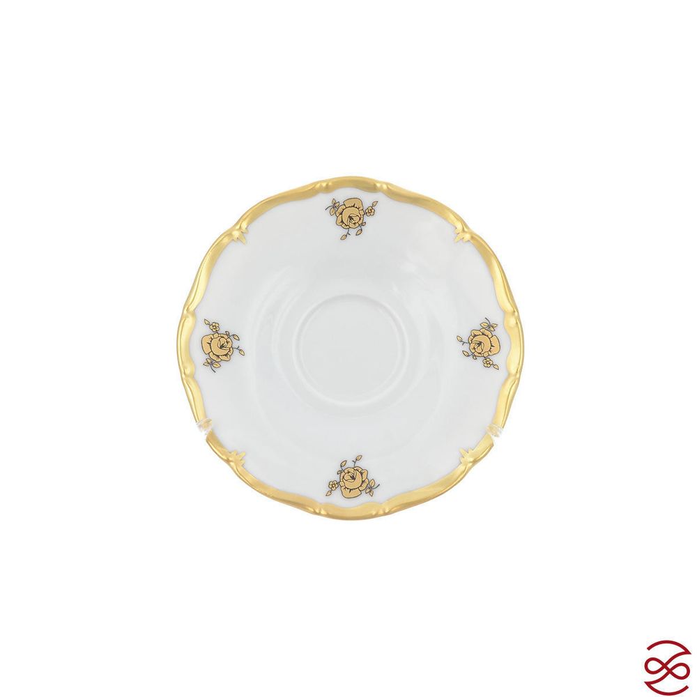 Кофейный сервиз мокка Queen's Crown Золотая роза на 6 персон 15 предметов