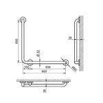 Поручень угловой 3 точки опоры правый нерж. сталь NOFER 15060.N чёрный
