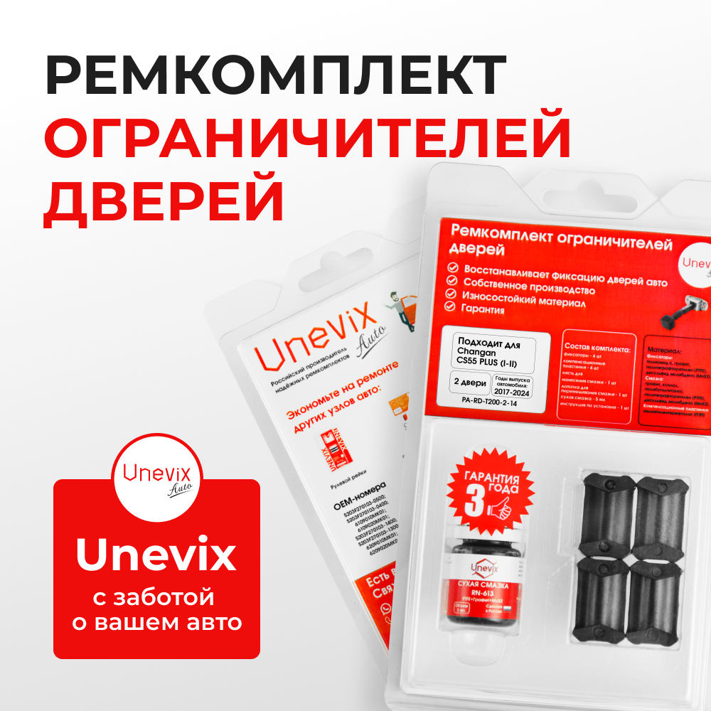 Ремкомплект ограничителей дверей Changan CS55 Plus (I-II) (2 двери, тип 200) 2019-2024