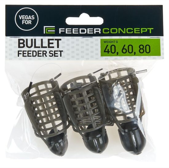 Набор фидерных кормушек FC Vegas ПУЛЯ 40 60 80г 3шт.