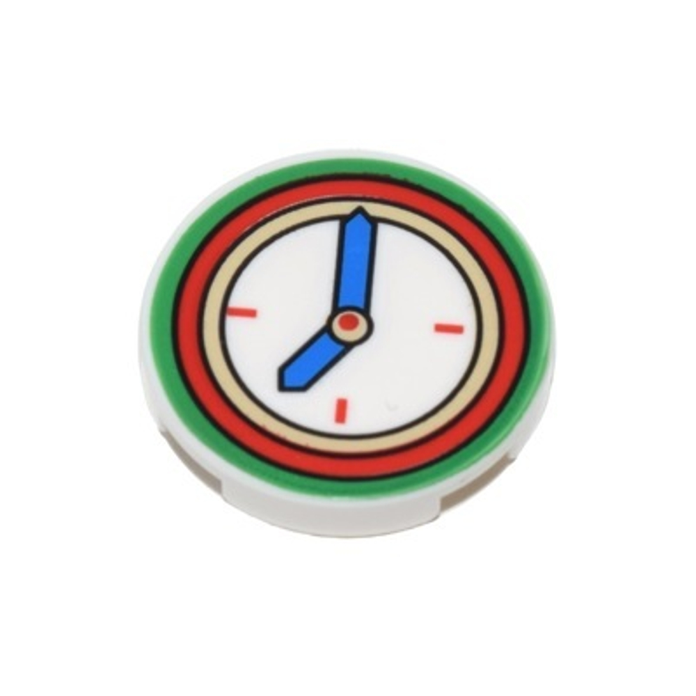 Плитка круглая с узором из зеленых и красных часов 14769pb155