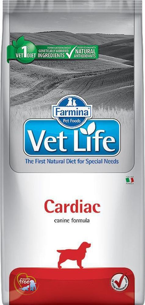 Farmina Vet Life 2кг Cardiac для собак при сердечно-сосудистых заболеваниях