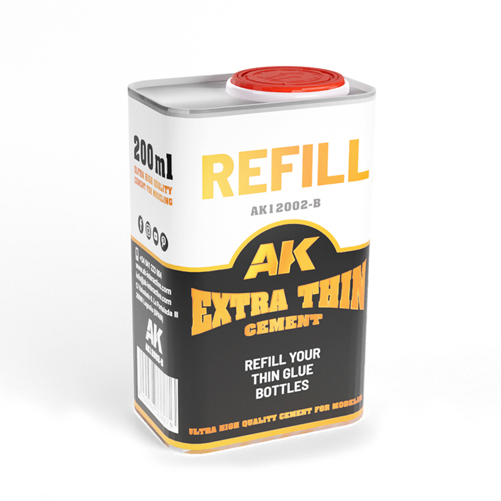 Клей для моделирования AK Interactive - Extra Thin Cement (Refill 200ml)