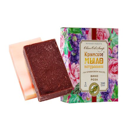 Набор крымское мыло натуральное "Вино и роза" на оливковом масле