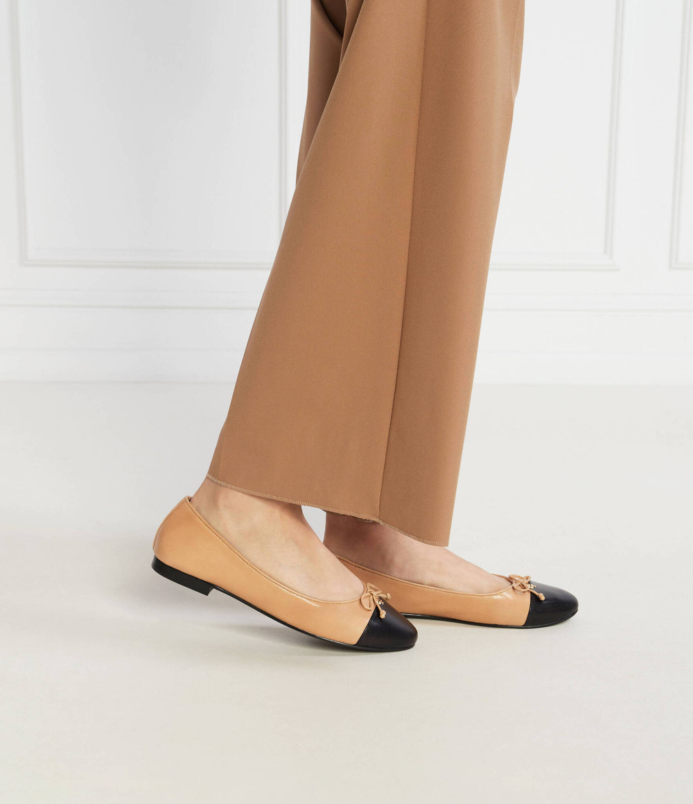 Кожаные балетки cap-toe TORY BURCH - коричневый(154513)