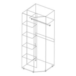 Шкаф угловой МС "Сандра" (Белый лофт)