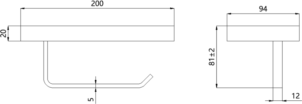 Держатель для туалетной бумаги STWORKI Дублин S41345GB настенный, вороненая сталь, с полкой