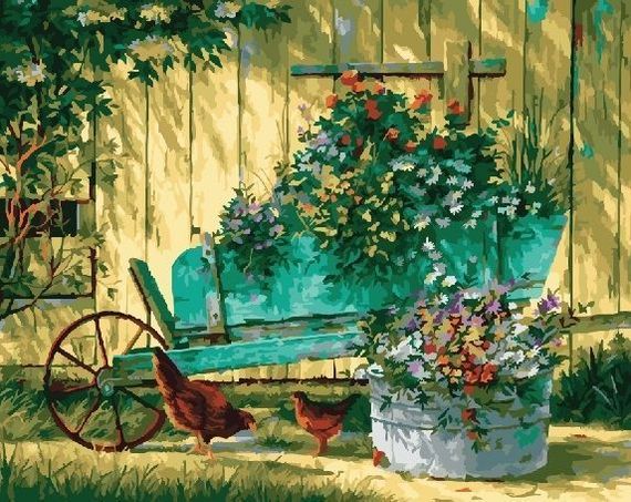 Садовая идиллия-раскраски  по номерам