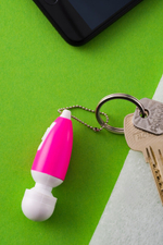 Мини вибратор-брелок Erotist (1 режим вибрации) черный (Цвет: черный с белым)