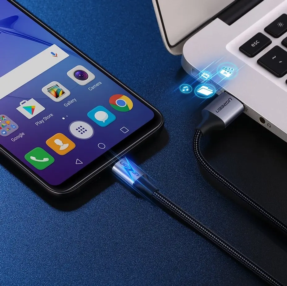 Кабель USB 2.0 - micro USB, 480Mbps, 2A, QC3.0, 18W, 1m UGREEN 60146