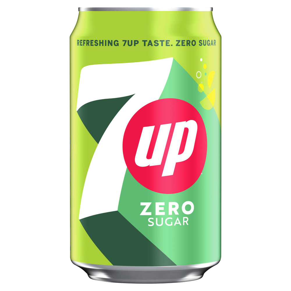 Напиток 7UP Lemon & Lime Zero (Лимон и Лайм Зеро) б/а с/г, 330 мл, 24шт  АТ (Германия)