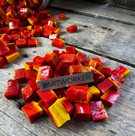 V1.K.red-yellow смальта разноформатная колотая красно-желтых оттенков