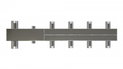 Распределительный коллектор с гидрострелкой 100 кВт из нерж.стали AISI304 в теплоизол.+крепеж